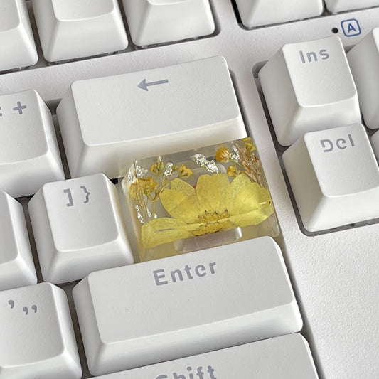 Custom Yellow Flower Resin Keycaps