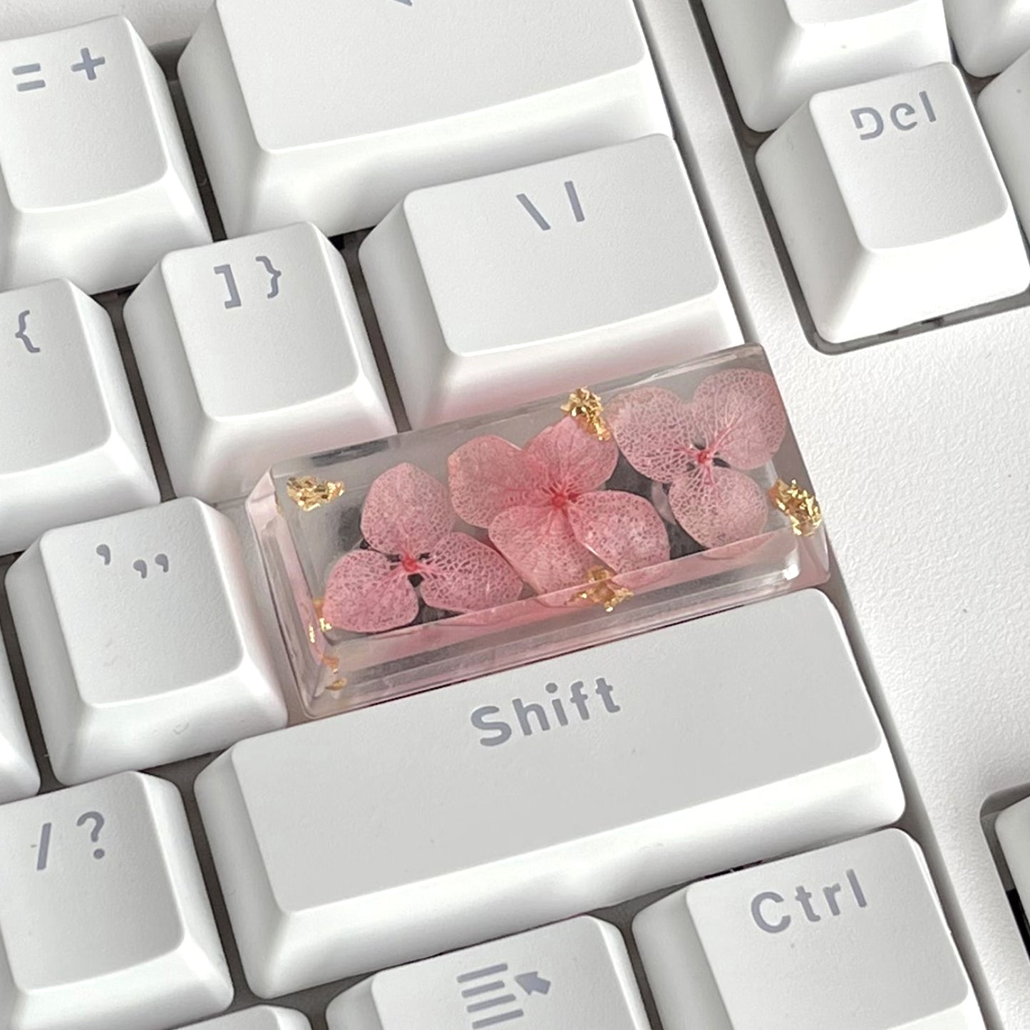 Custom Pink Flower Resin Keycaps