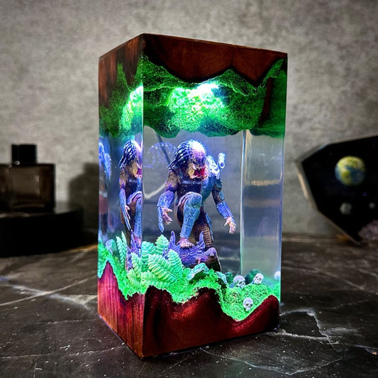 Custom resin wood lamp