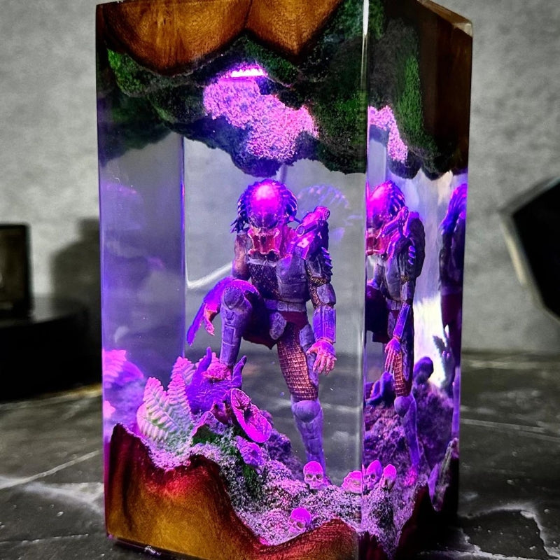 Custom resin wood lamp