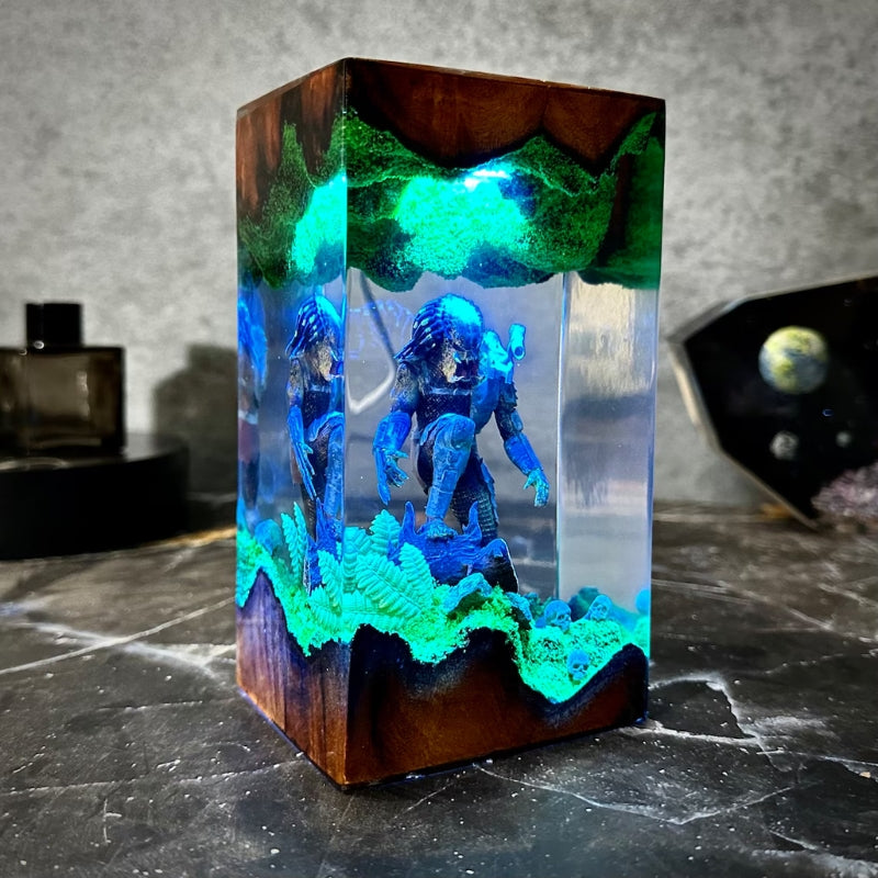 Custom resin wood lamp