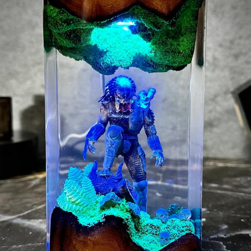 Custom resin wood lamp