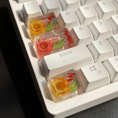 Custom Flower Resin Keycaps