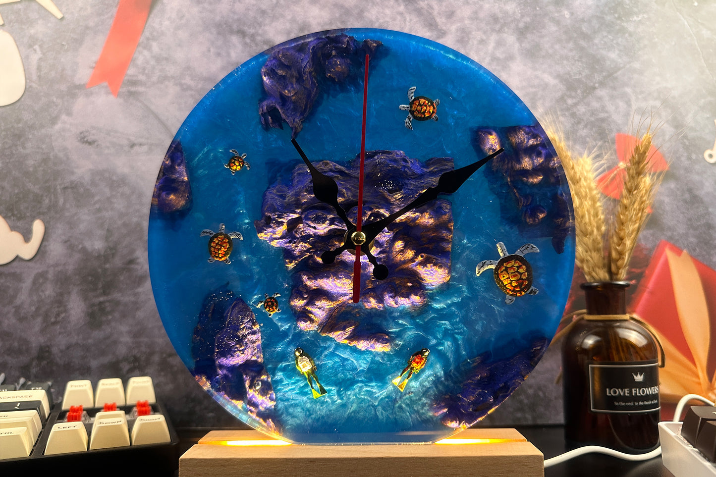 Ocean Resin Art Clock