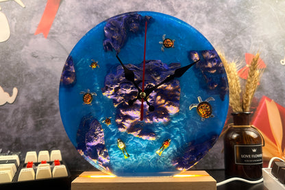 Ocean Resin Art Clock