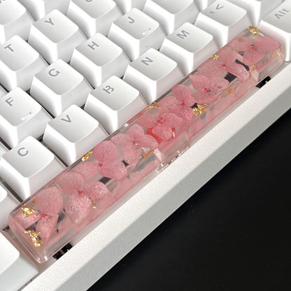 Custom Pink Flower Resin Keycaps