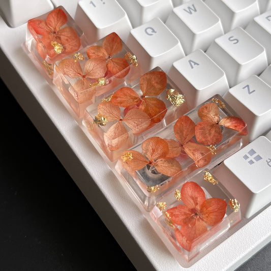 Custom Orange Flower Resin Keycaps