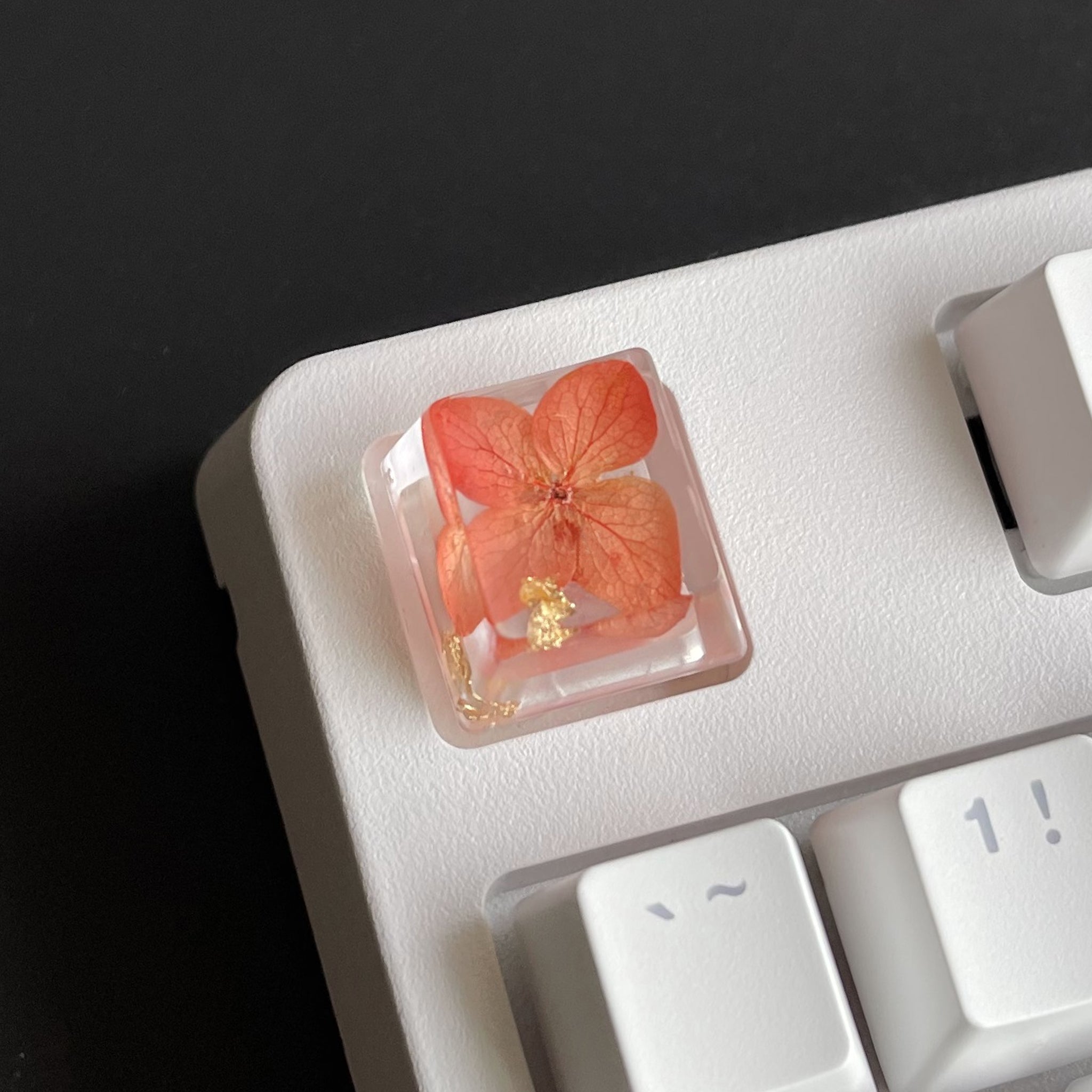 Custom Orange Flower Resin Keycaps