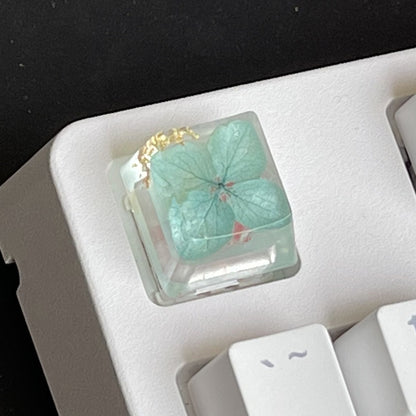 Custom Green Flower Resin Keycaps