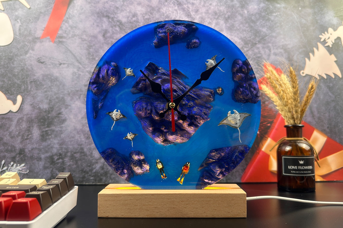 Ocean Resin Art Clock