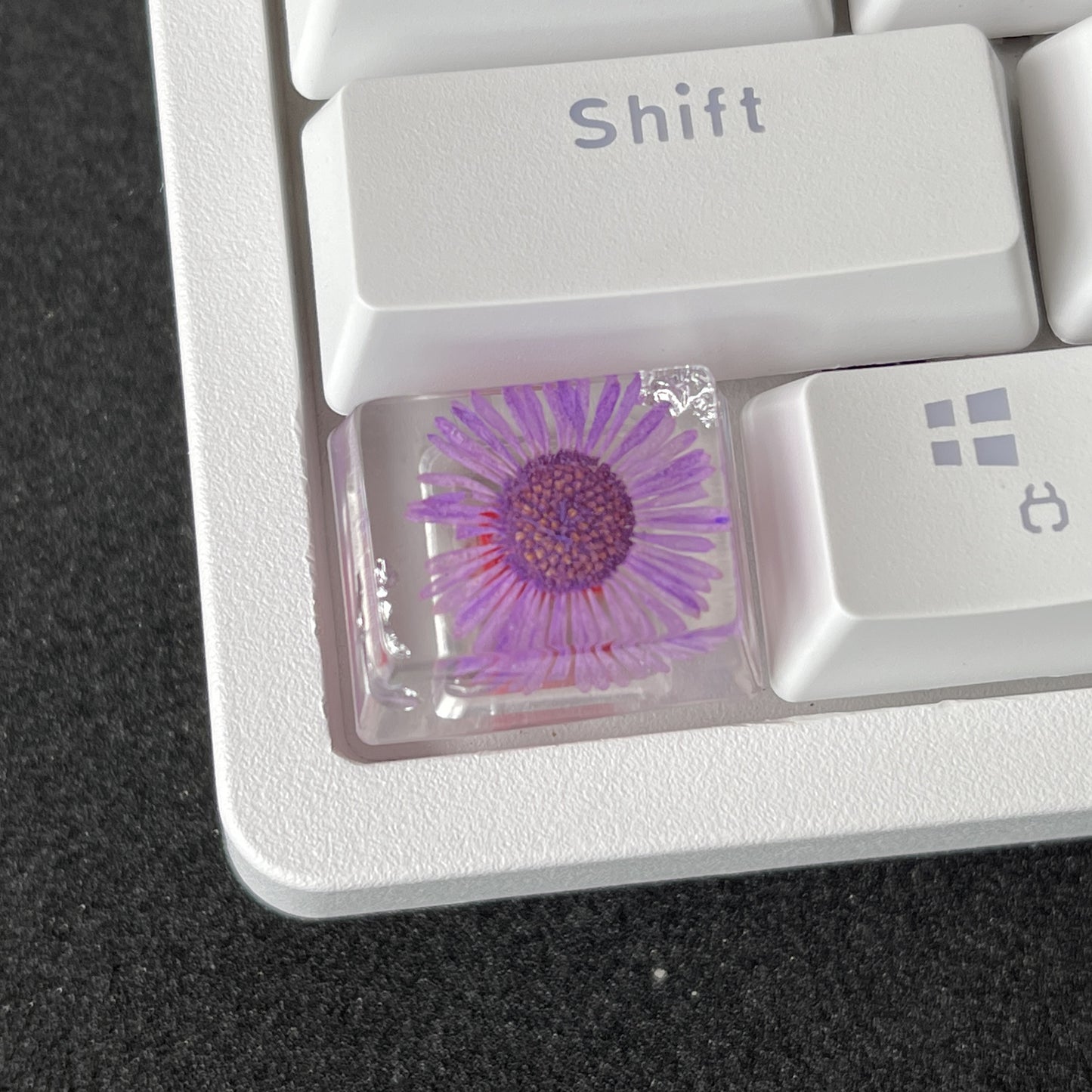 Custom Purple Flower Resin Keycaps