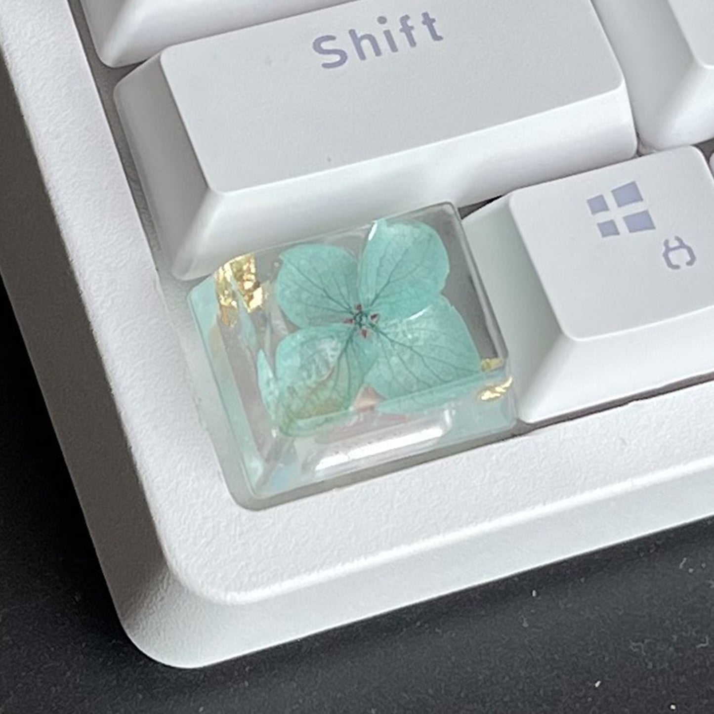 Custom Green Flower Resin Keycaps