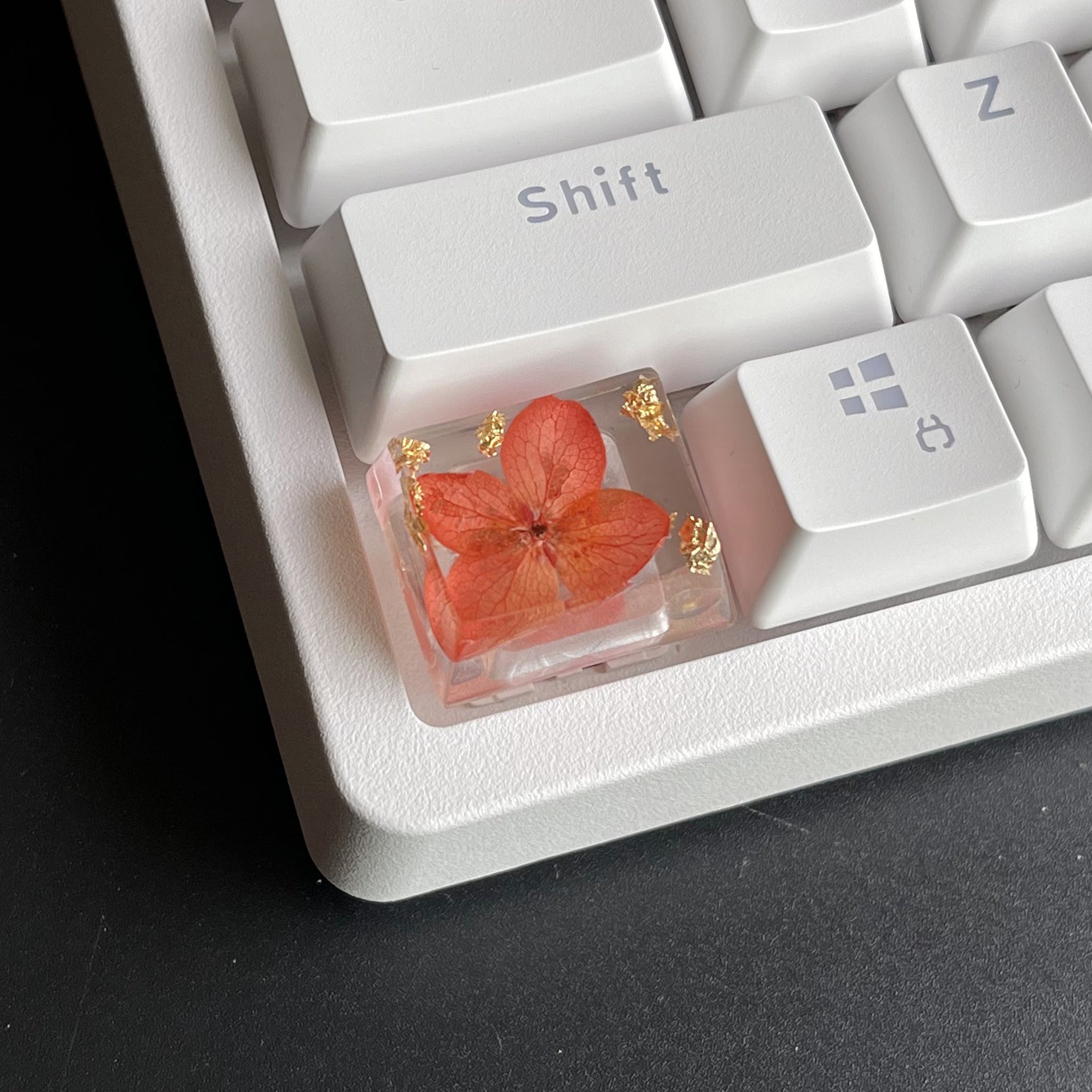 Custom Orange Flower Resin Keycaps