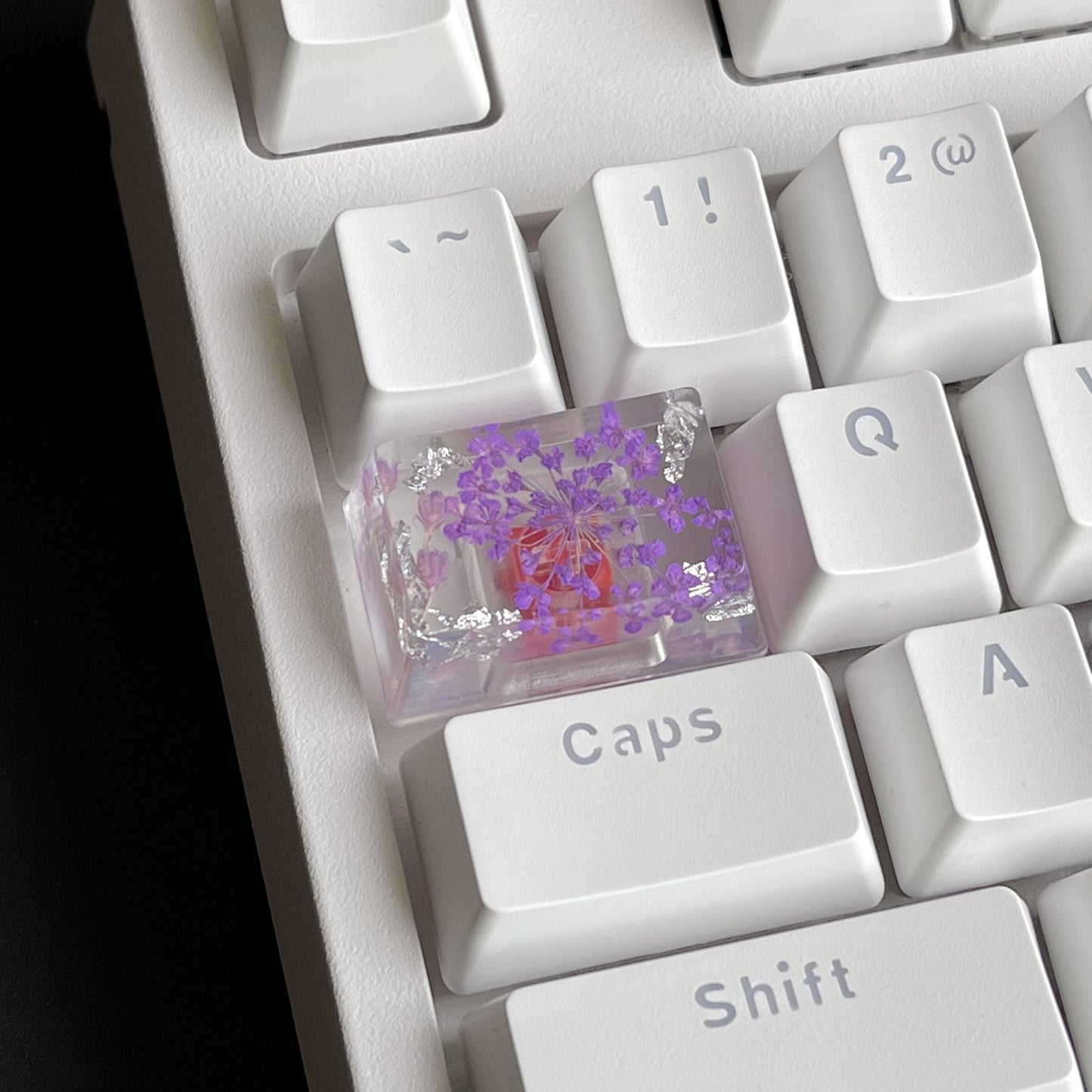 Custom Purple Flower Resin Keycaps