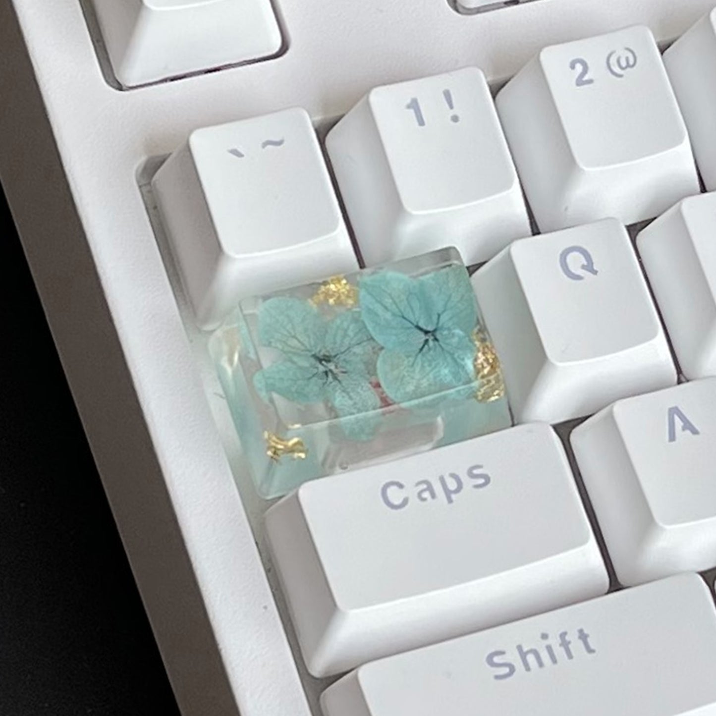 Custom Green Flower Resin Keycaps