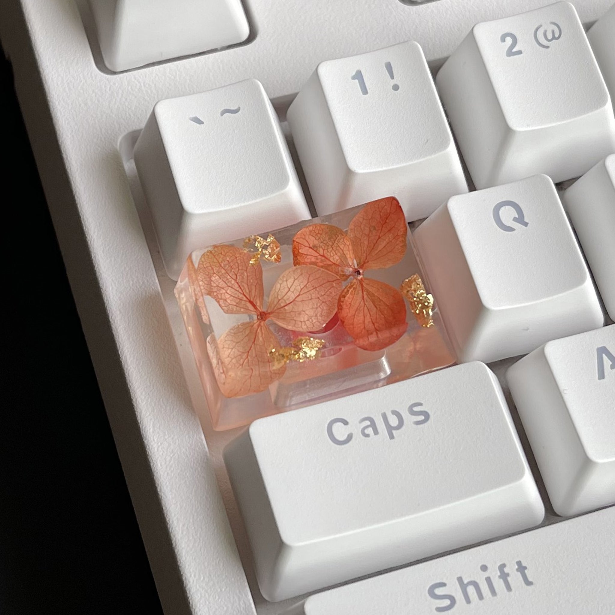 Custom Orange Flower Resin Keycaps