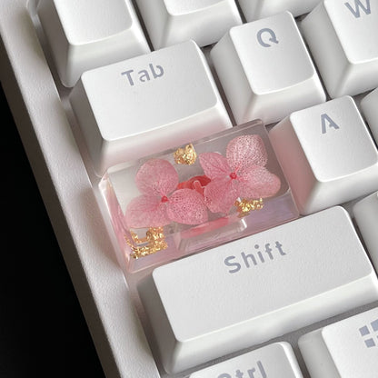 Custom Pink Flower Resin Keycaps