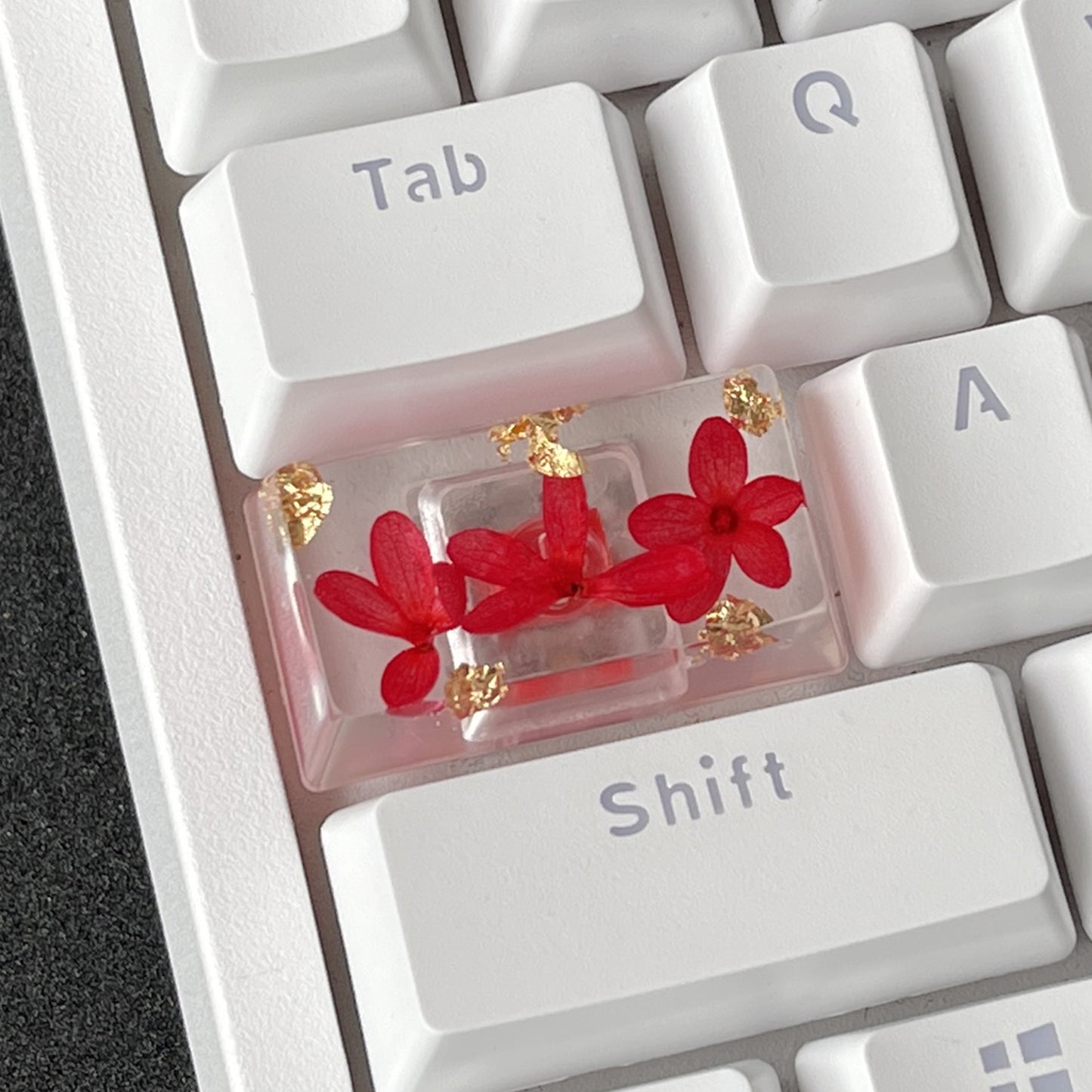 Custom Red Sakura Flower Resin Keycaps