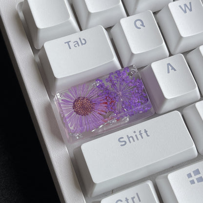 Custom Purple Flower Resin Keycaps