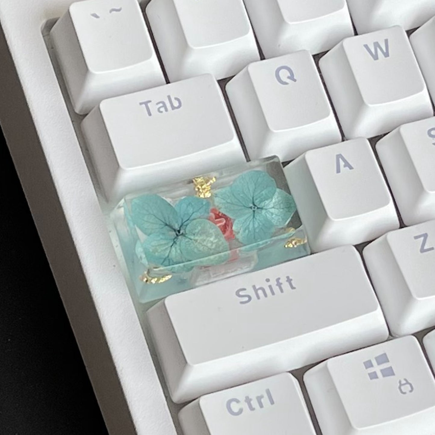 Custom Green Flower Resin Keycaps