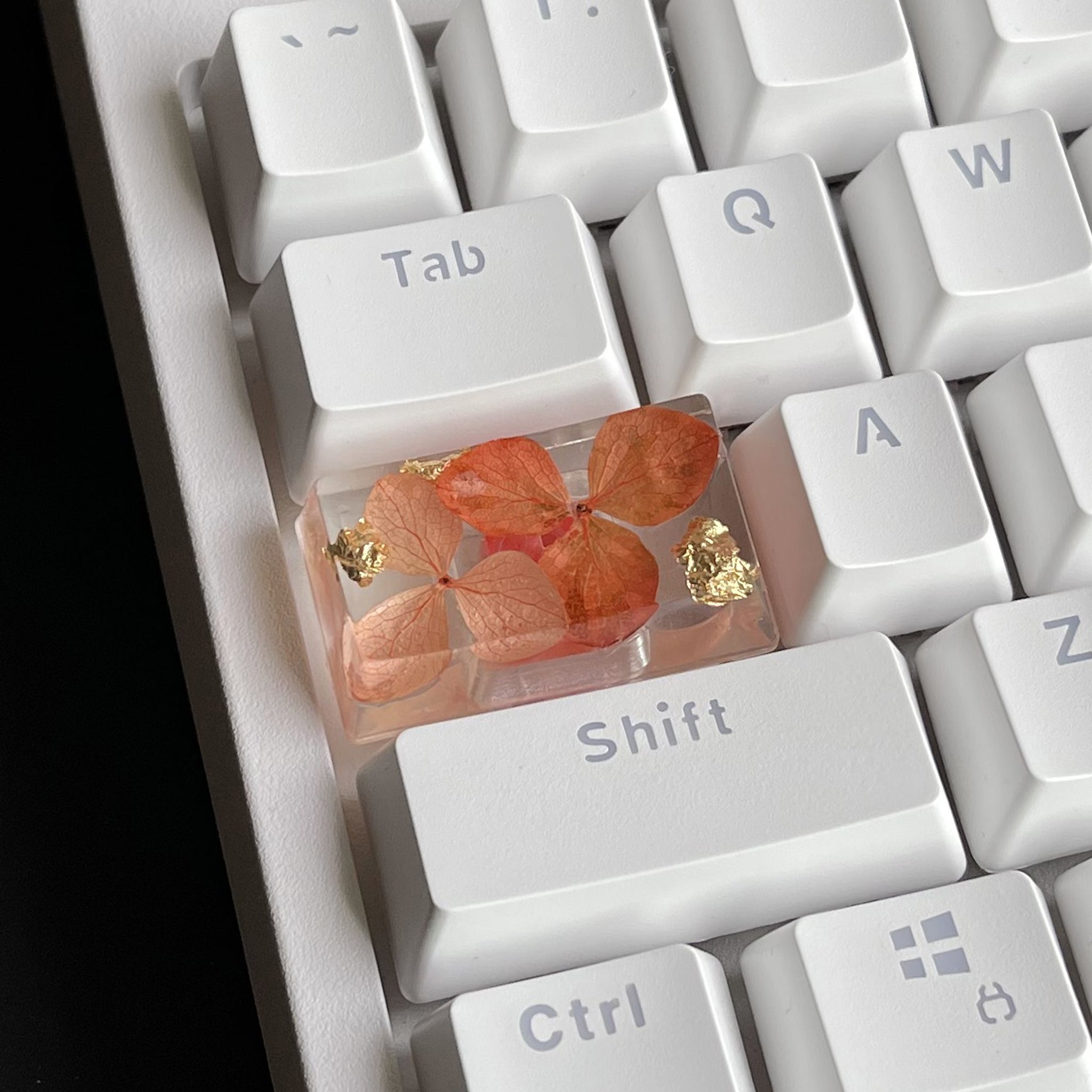 Custom Orange Flower Resin Keycaps