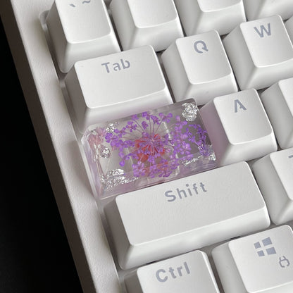 Custom Purple Flower Resin Keycaps