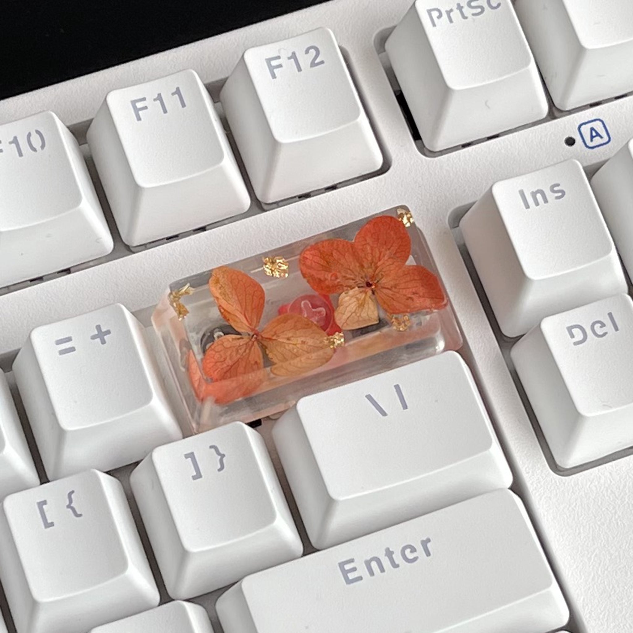 Custom Orange Flower Resin Keycaps