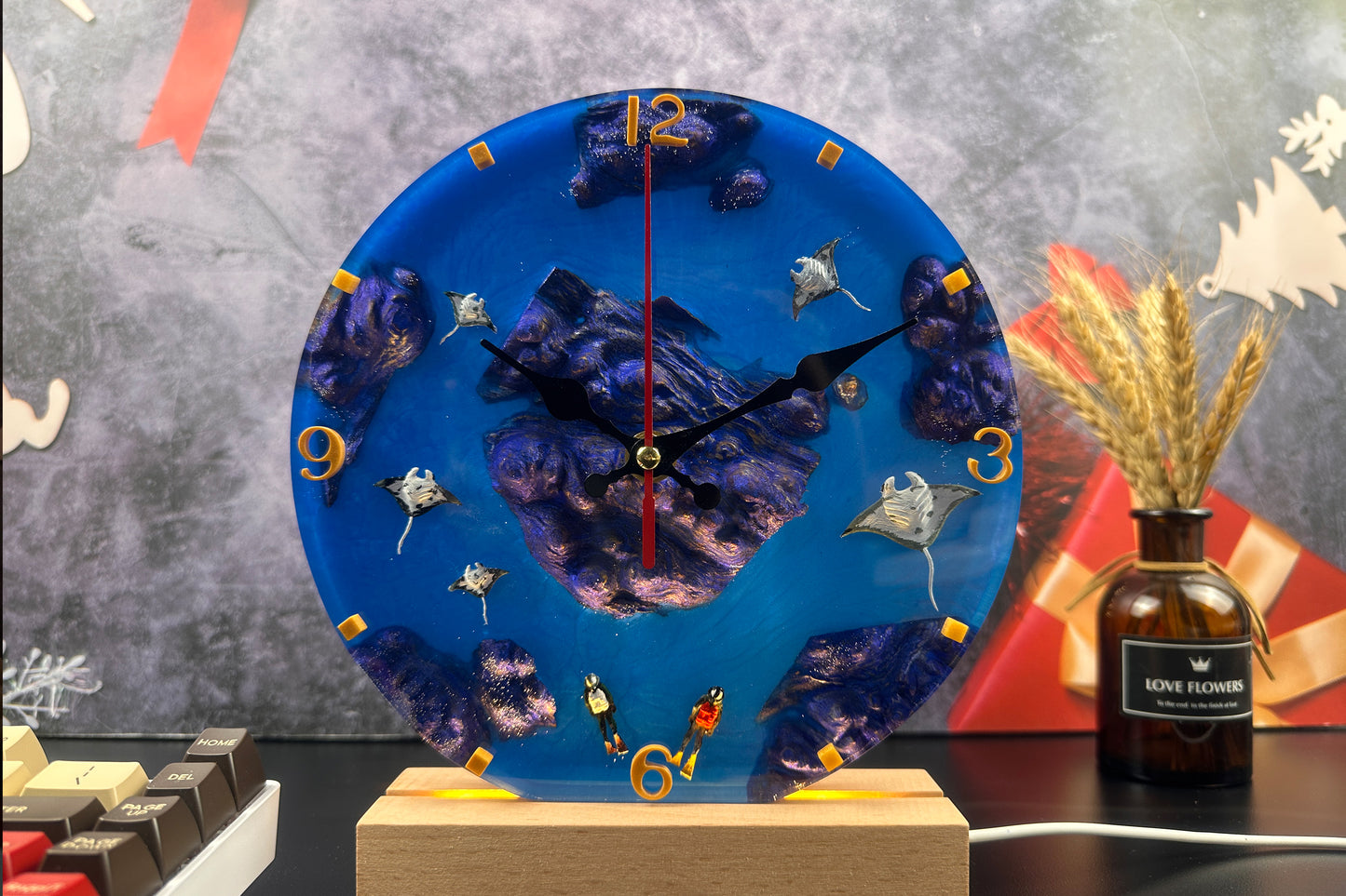 Ocean Resin Art Clock