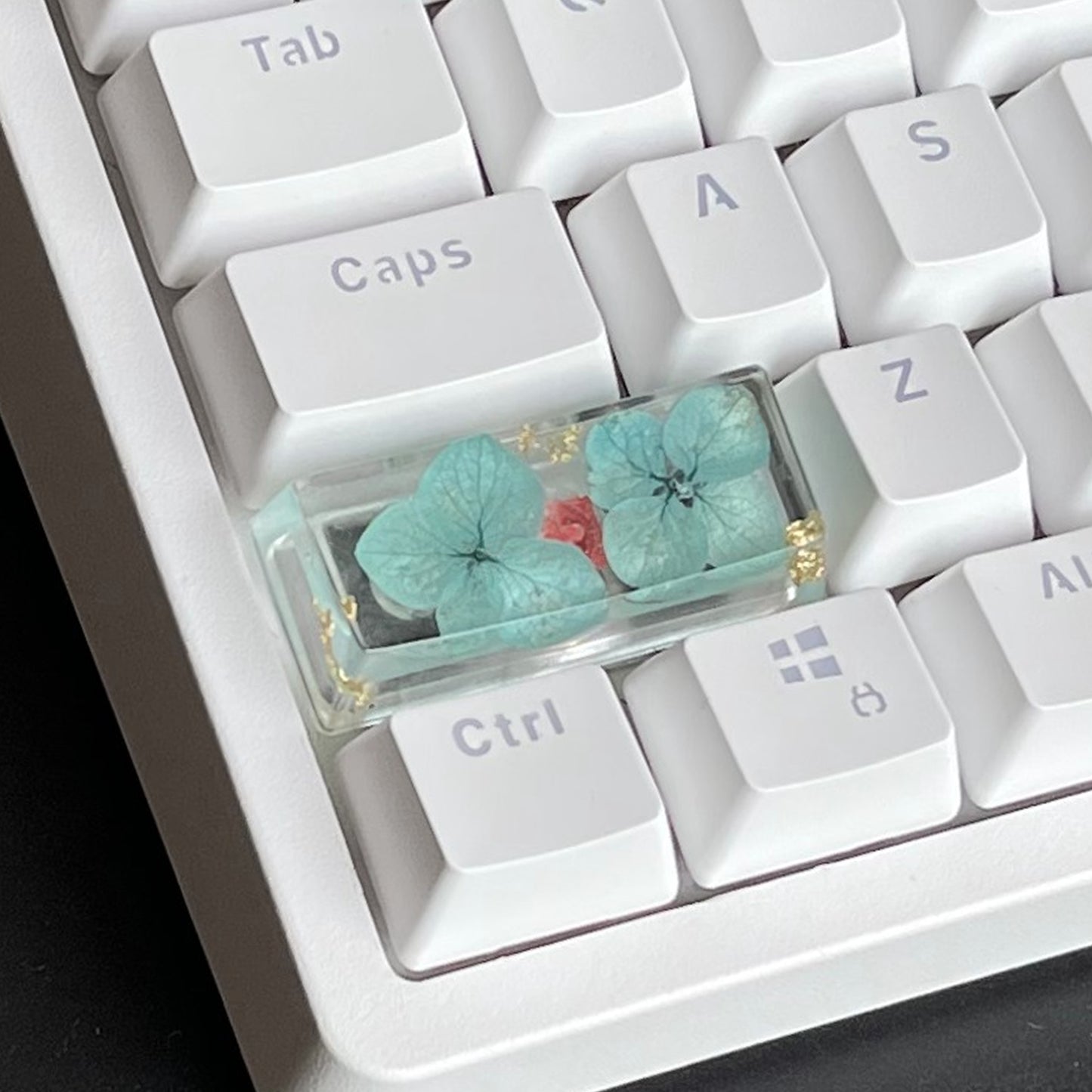 Custom Green Flower Resin Keycaps