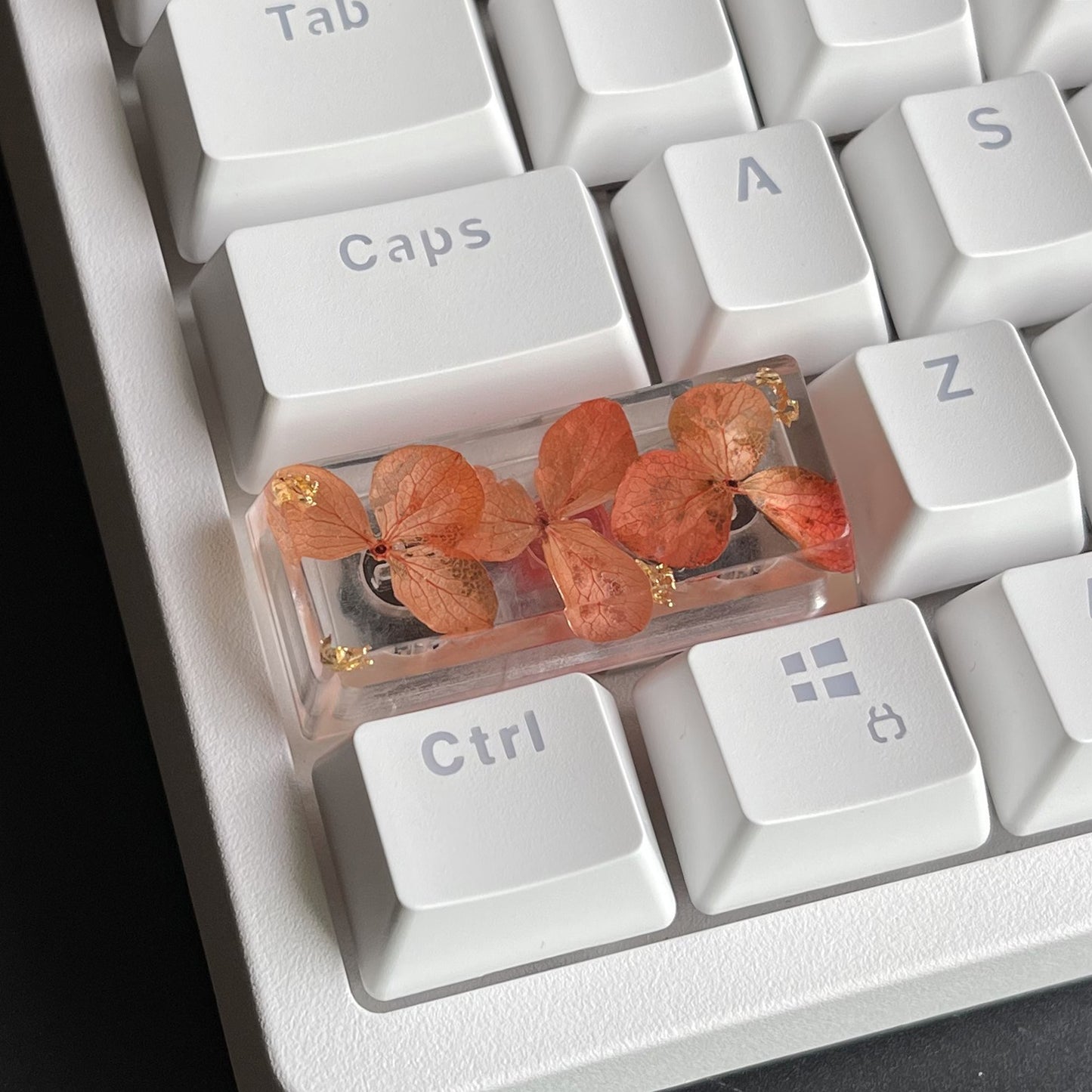 Custom Orange Flower Resin Keycaps