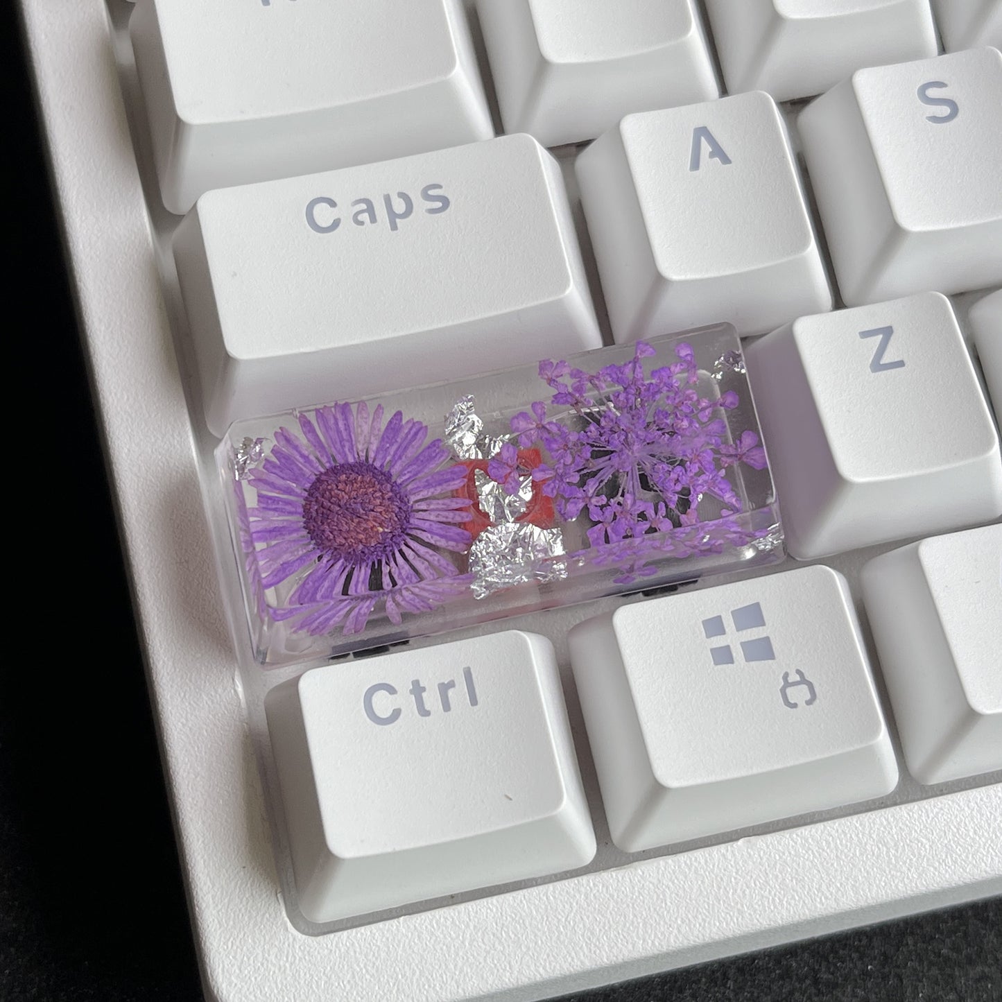 Custom Purple Flower Resin Keycaps