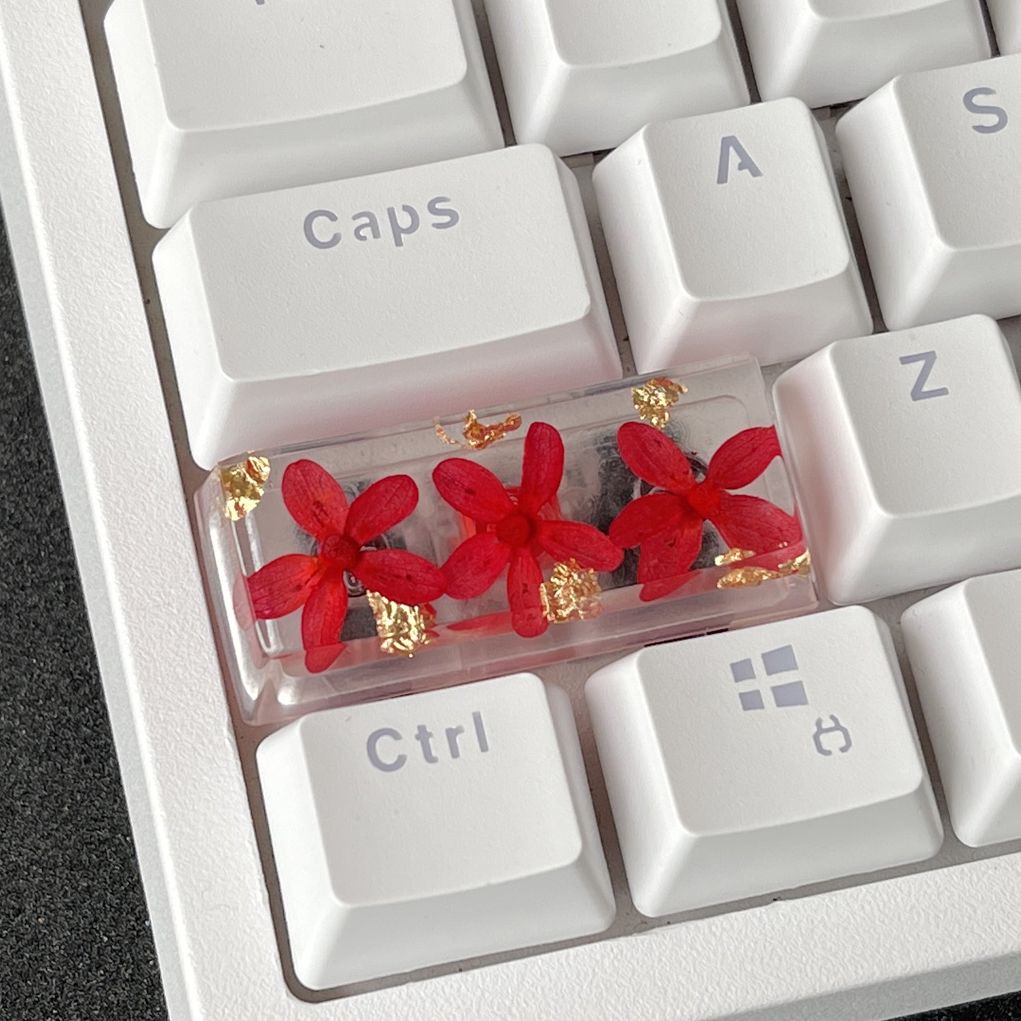 Custom Red Sakura Flower Resin Keycaps