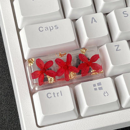 Custom Red Sakura Flower Resin Keycaps