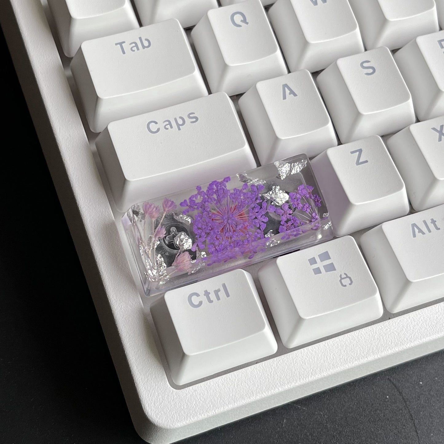 Custom Purple Flower Resin Keycaps