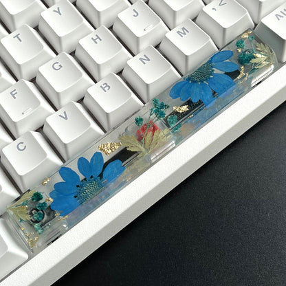 Custom Blue Flower Resin Keycaps