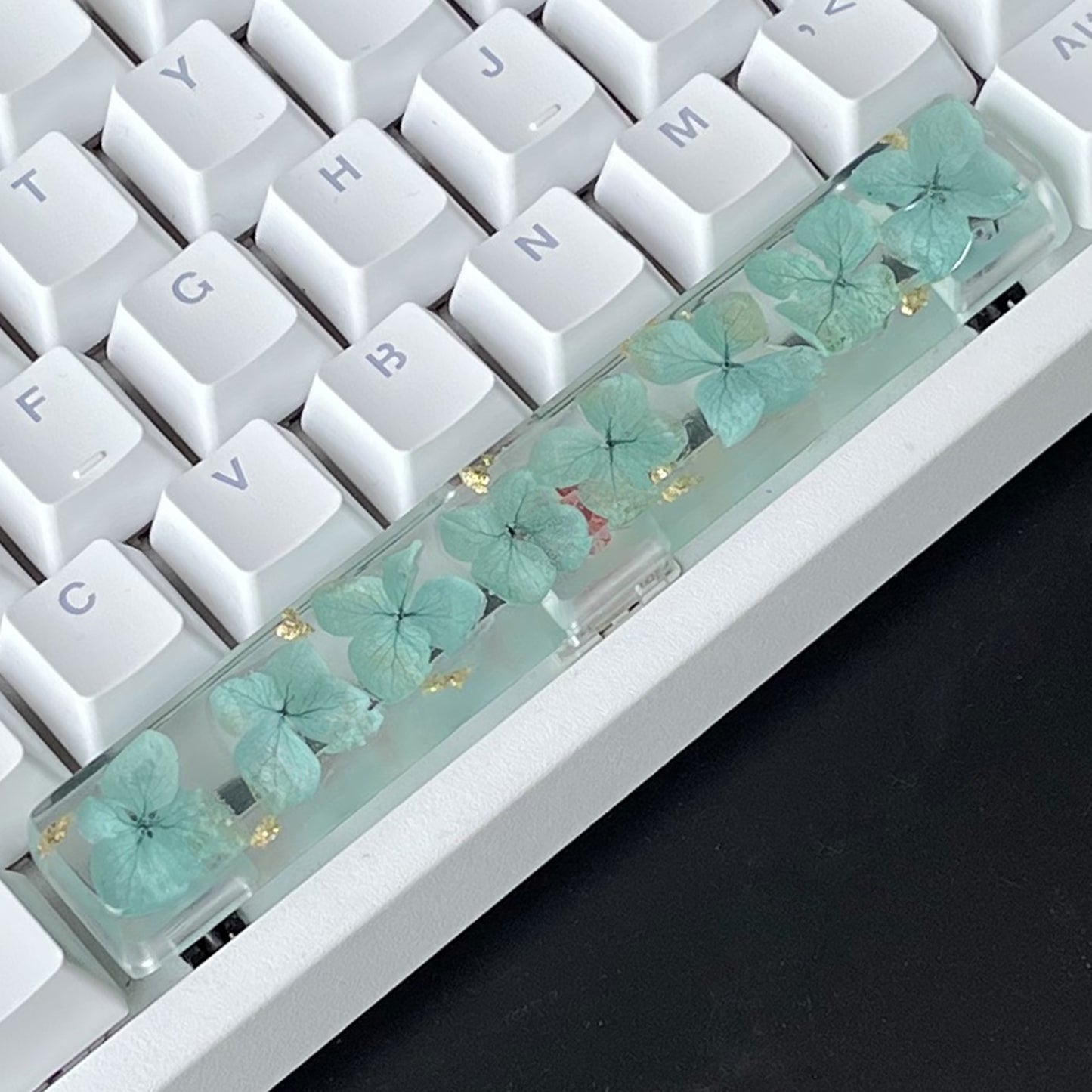 Custom Green Flower Resin Keycaps