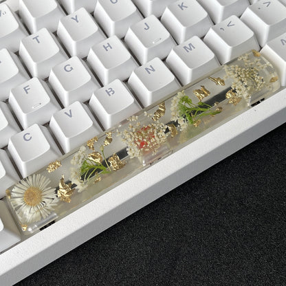 Custom White Flower Resin Keycaps