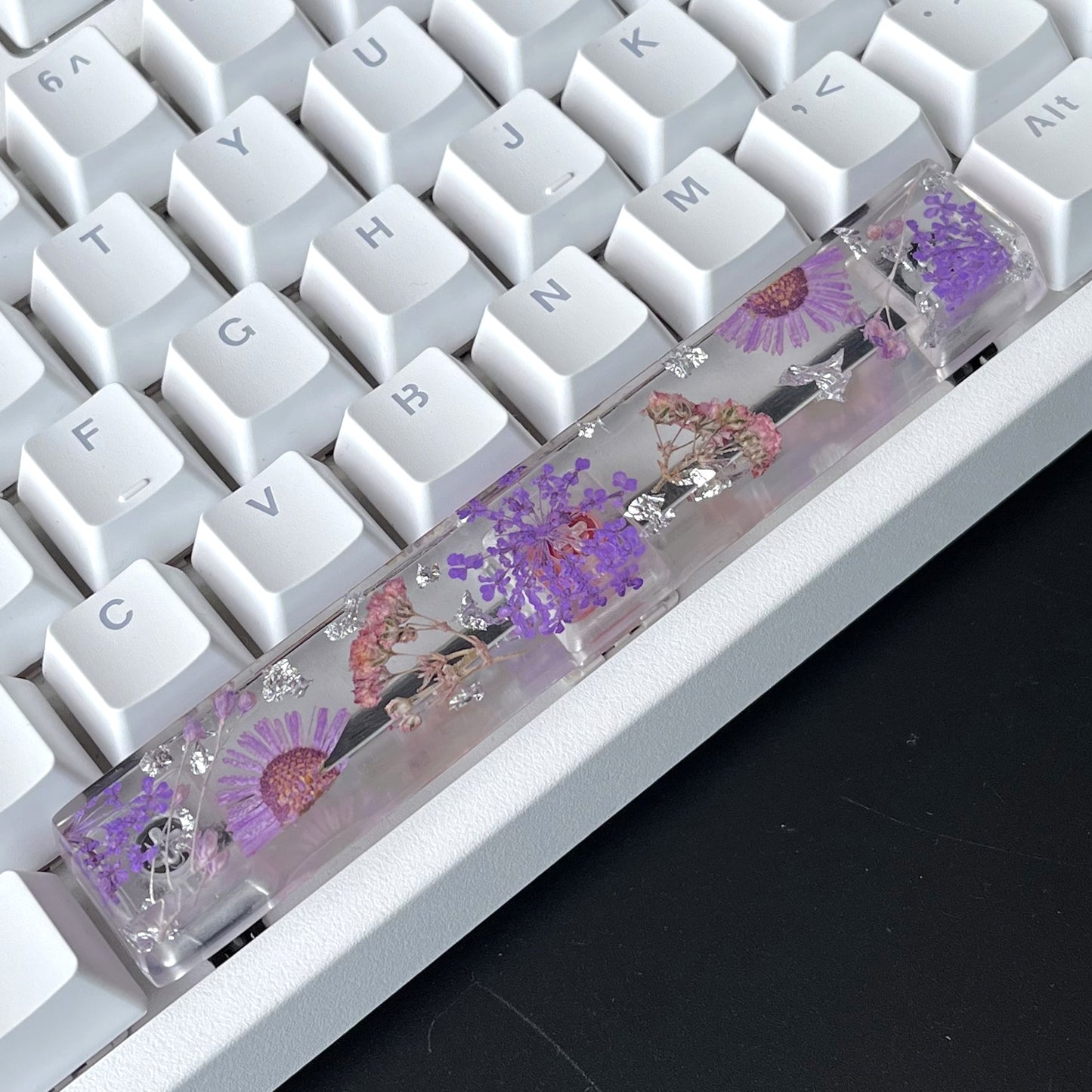 Custom Purple Flower Resin Keycaps