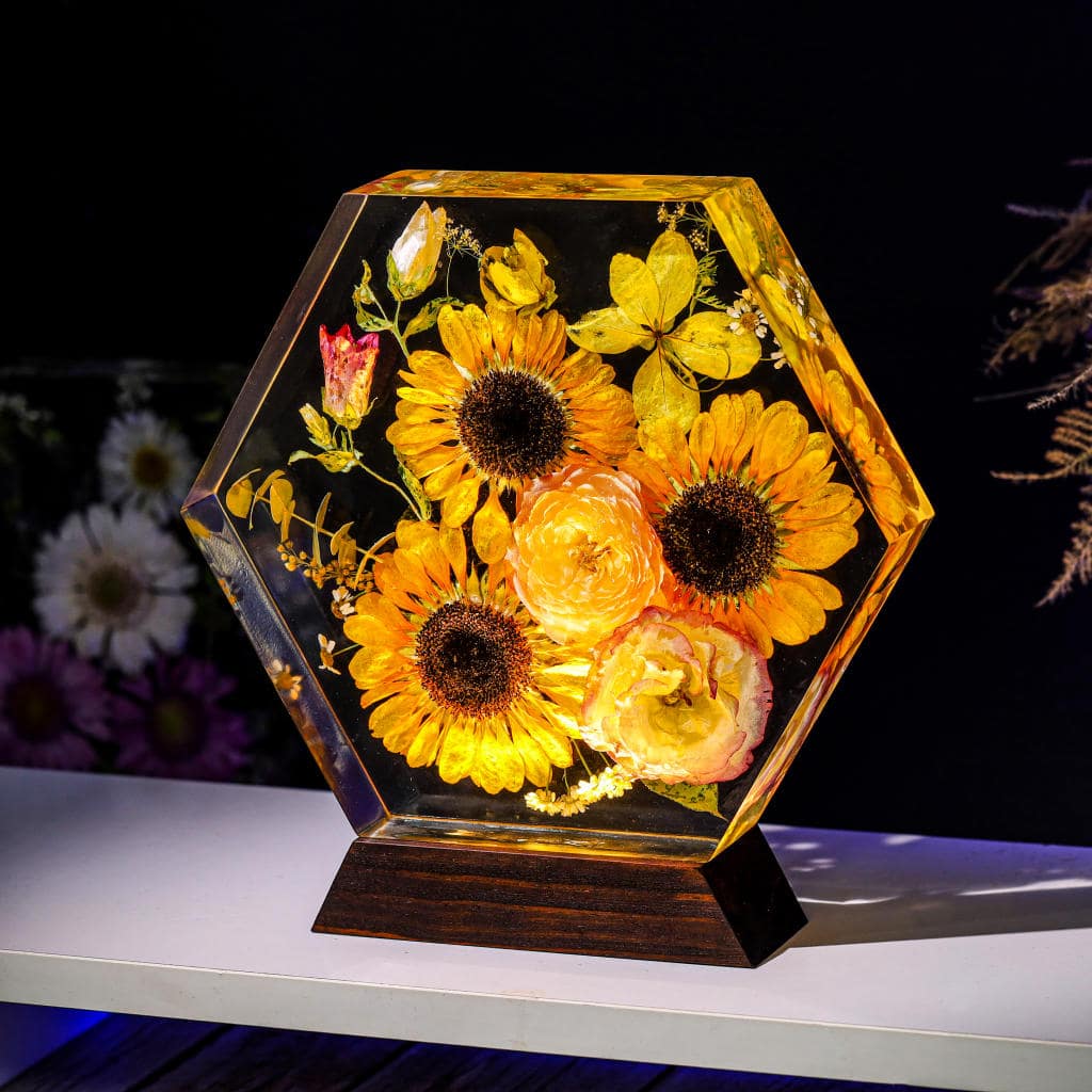 Sunflower Hexagon Night Lamp
