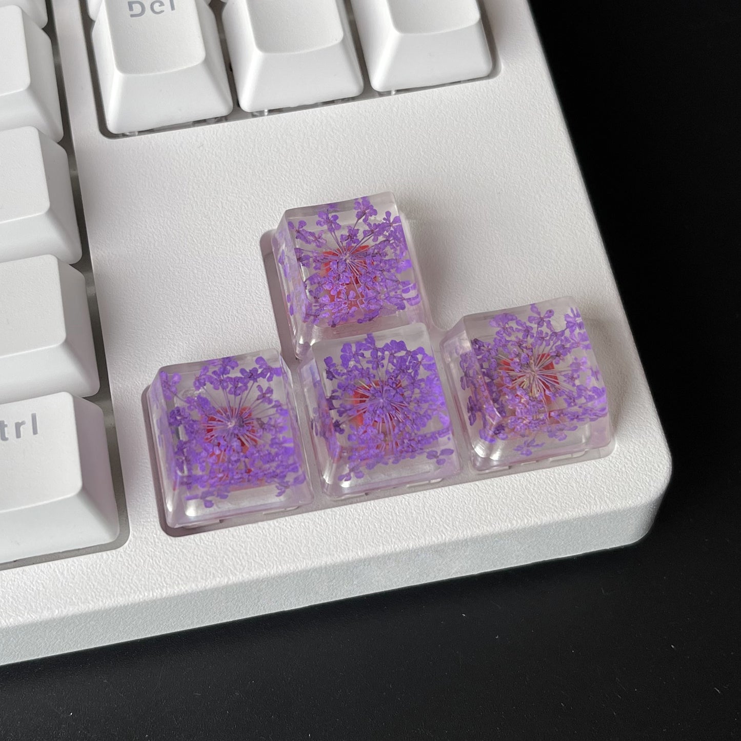 Custom Purple Flower Resin Keycaps