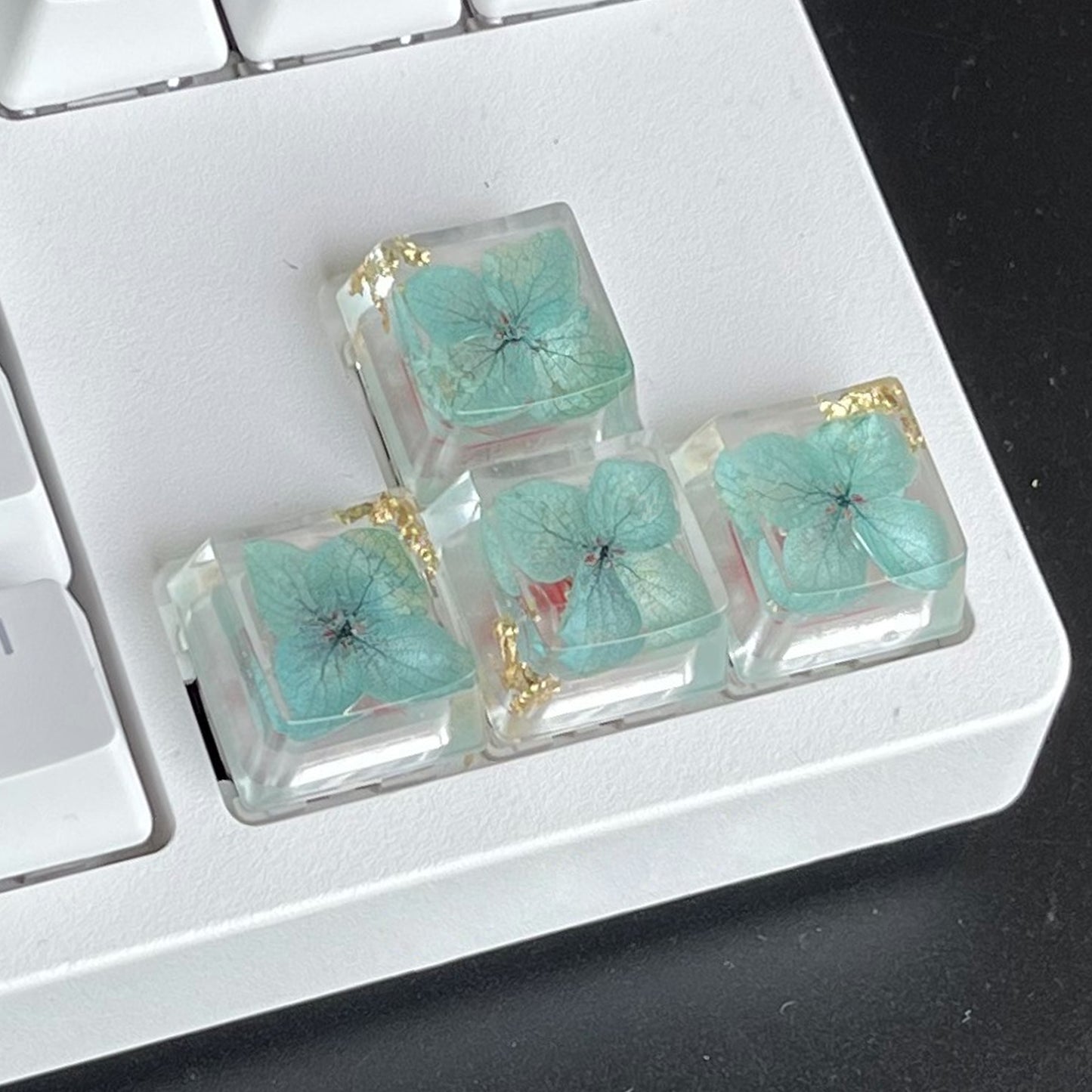 Custom Green Flower Resin Keycaps