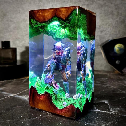 Custom resin wood lamp