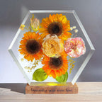 Sunflower & Rose Bouquet Resin Lamp