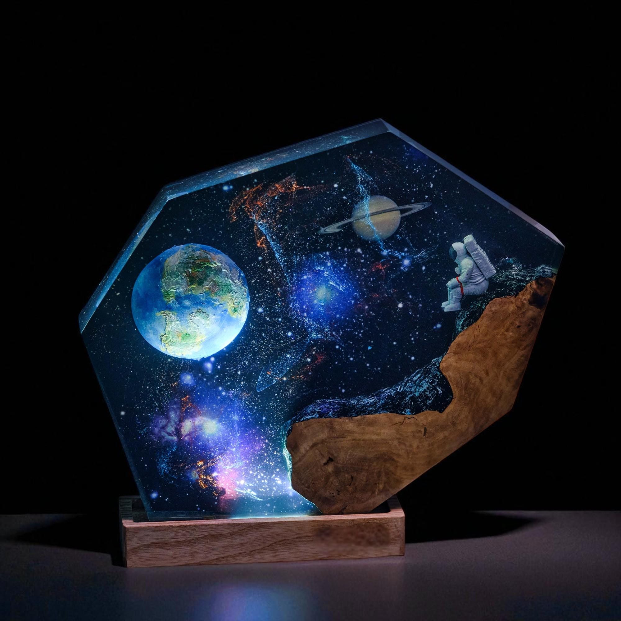 Astronaut on the Cliff Hexagonal Lamp