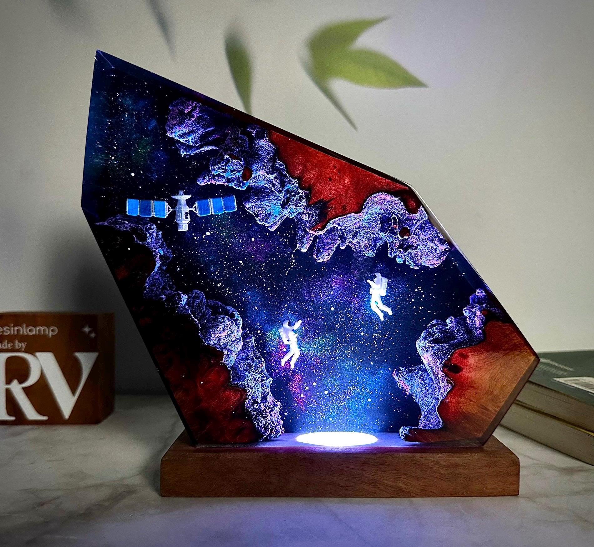 Space Station Spacewalk Resin Lamp