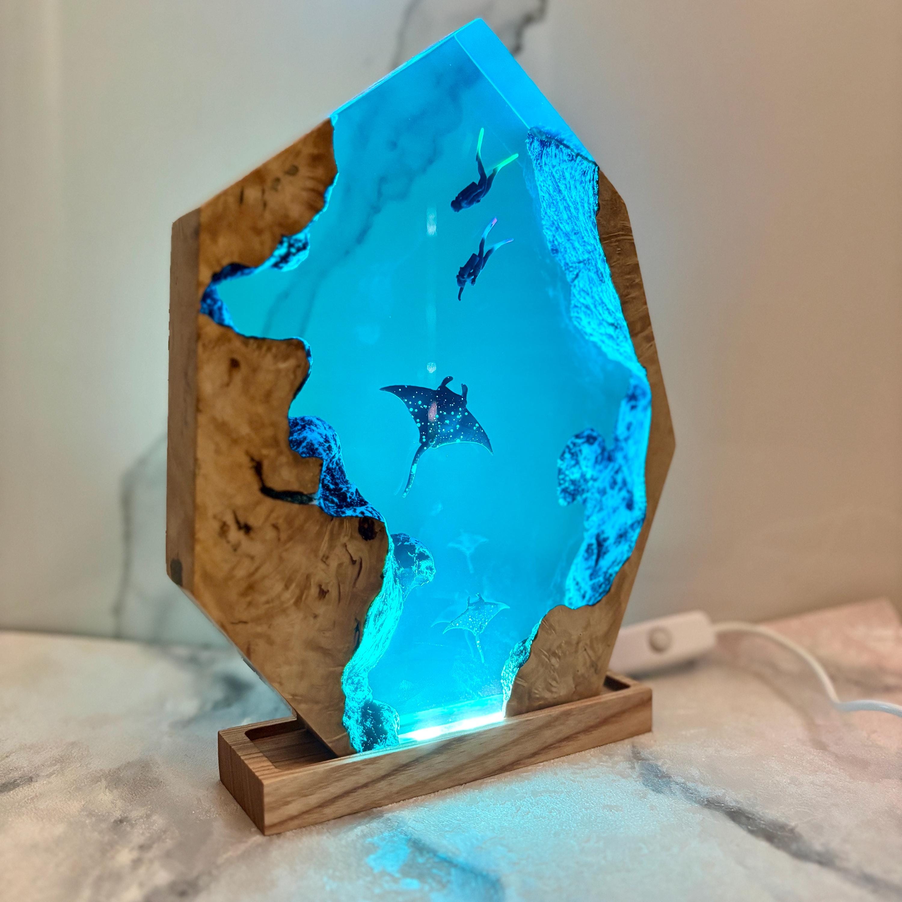 Manta Ray Trio & Divers Cave Lamp