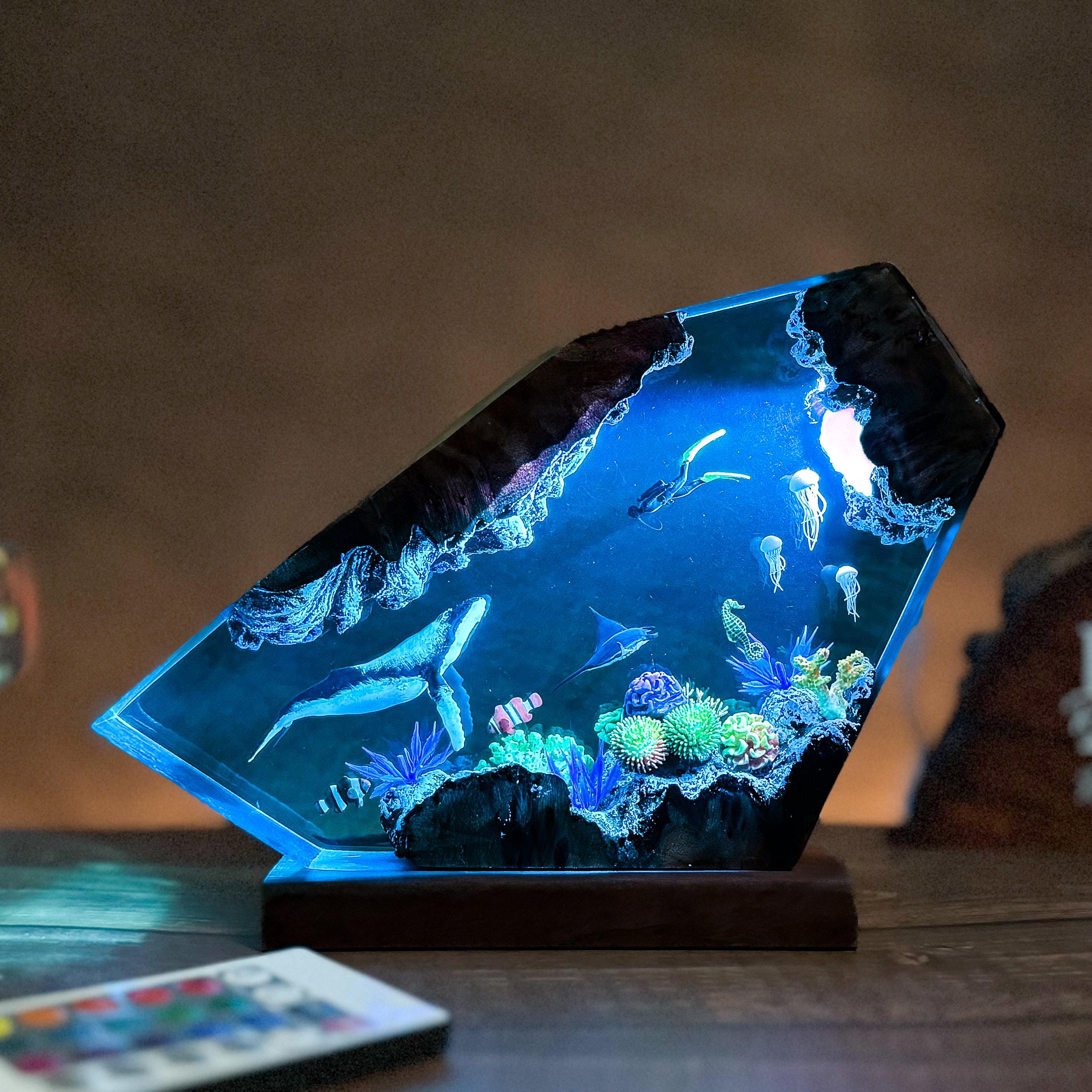 Humpback Whale & Coral Reef Diamond Lamp
