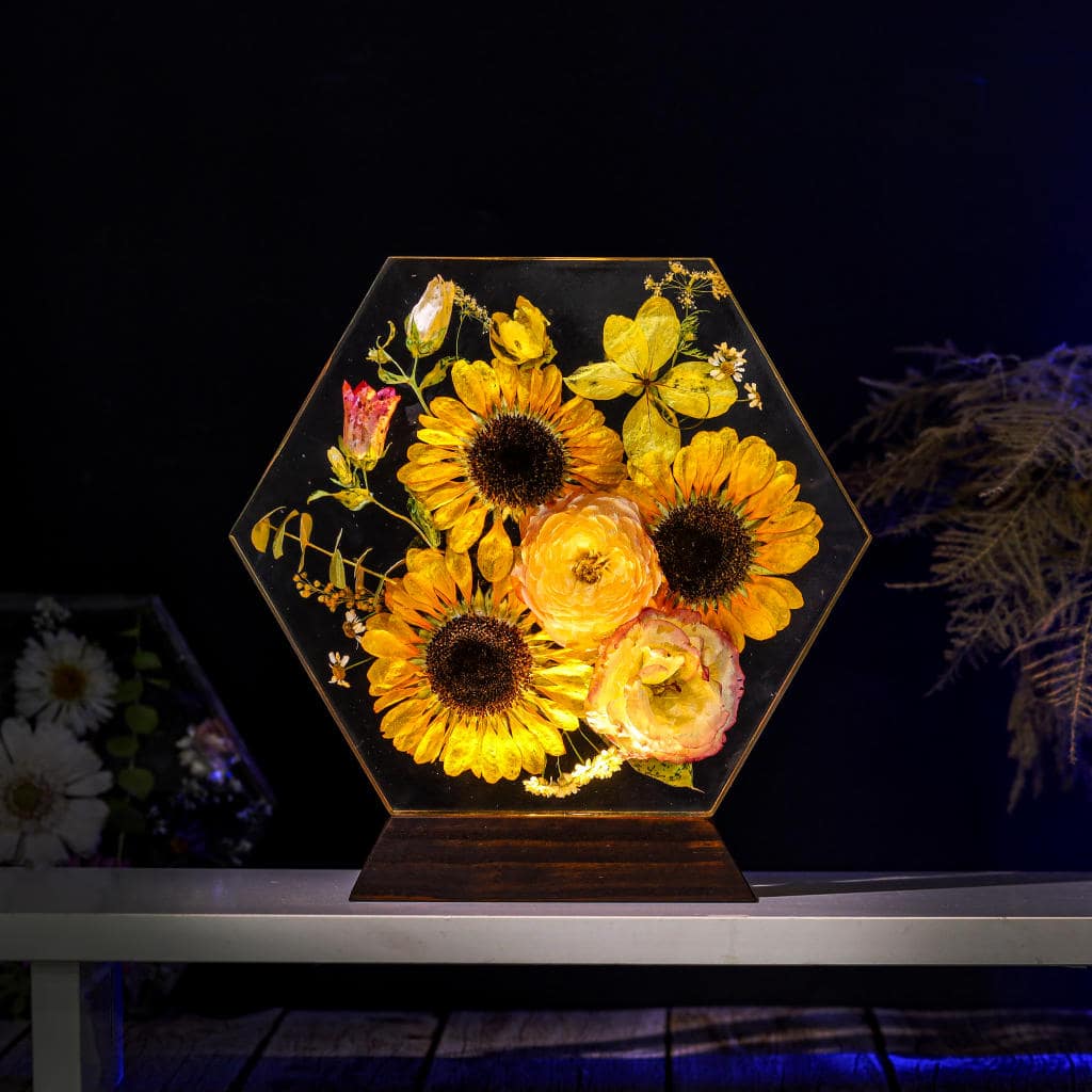 Sunflower Hexagon Night Lamp