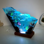 Manatees & Scuba Diver Ocean Resin Night Lamp