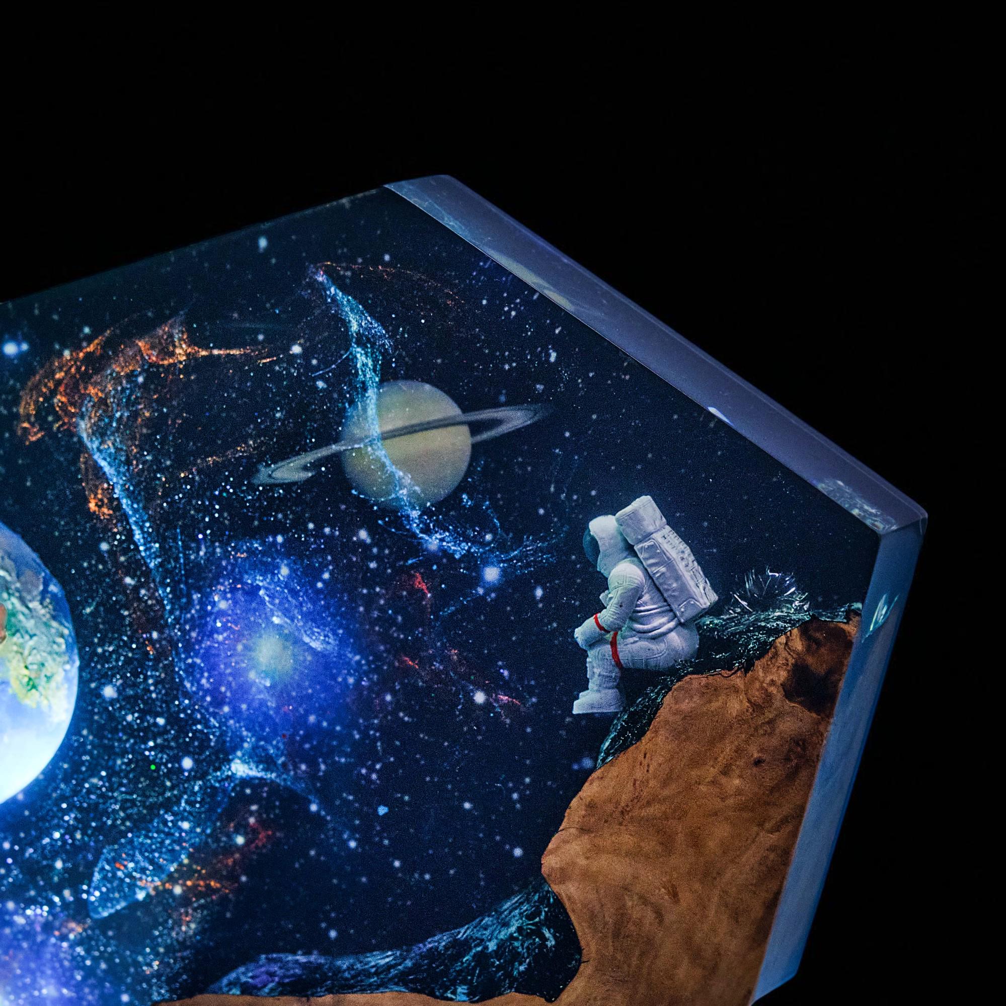 Astronaut on the Cliff Hexagonal Lamp